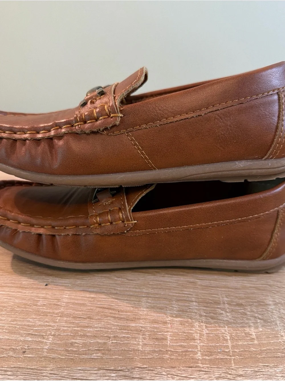 JOSMO Toddler Boys Size 13 Brown Horsebit Loafers Moc Toe Dress Shoes Slip On